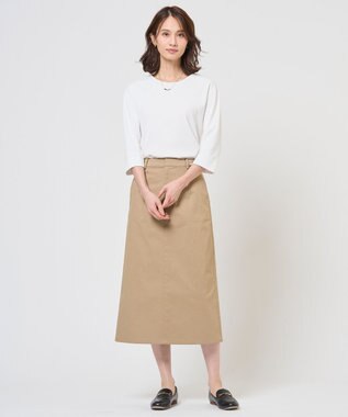 J.PRESS LADIES L 針抜きフライス クルーネック カットソー ホワイト系