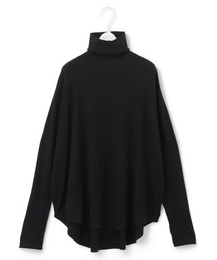 ICB 【洗える】ヴィスコースワイド ハイネックプルオーバー ブラック系
