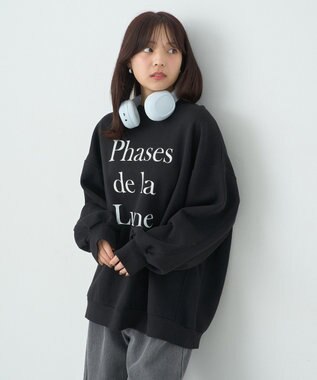 earth music&ecology Ｐｈａｓｅｓ　ｄｅ　ｌａ　Ｌｕｎｅルーズスウェット Black