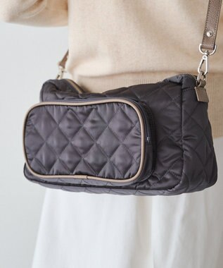 russet 【2025AW新作】キルティング横長2WAYショルダーバッグ(SF-258) Charcoal