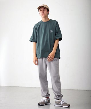 J.PRESS YORK STREET 【UNISEX】ワンポイント腰ポケットTシャツ スモーキーグリーン系