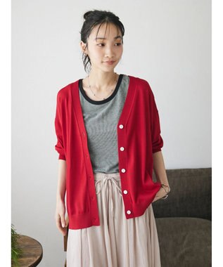 CRAFT STANDARD BOUTIQUE UVカット/接触冷感/マシンウォッシャブル/Vネックニットカーディガン