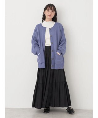 earth music&ecology チェーンリブハイネックプルオーバー Ivory