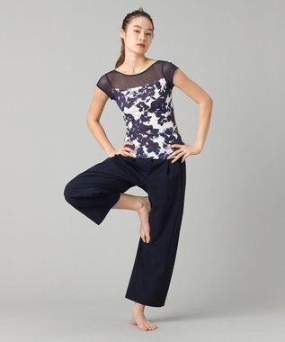 Chacott ローズシルエットブラトップ ネイビープリント