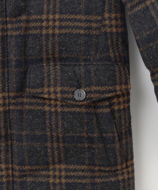 JOSEPH ABBOUD MOUNTAIN 【イタリア素材/ECOファー/9ポケット/ダウン】スライバーチェックダウン コート グレー系4