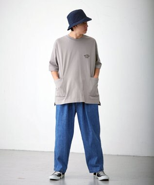 J.PRESS YORK STREET 【UNISEX】ワンポイント腰ポケットTシャツ ベージュ系