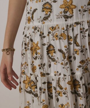 GRACE CONTINENTAL ティアードロングワンピース ホワイト