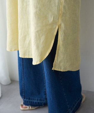 YECCA VECCA フレンチリネンドロストワンピース Yellow