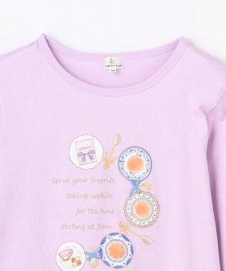 組曲 KIDS 【150-170㎝】ティータイム アートTシャツ ラベンダー