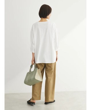 Green Parks ＢＰスキッパー七分袖カットプルオーバー Off White