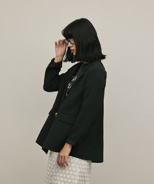 GRACE CONTINENTAL バックタックテーラードジャケット ブラック