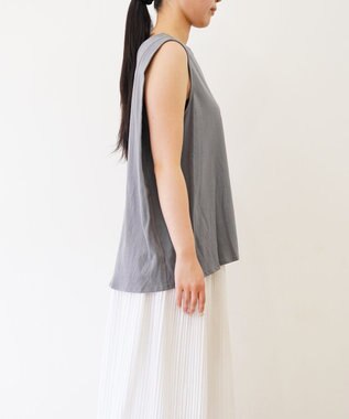 TOQUE 〈大草直子さんアドバイザー〉 【天然素材】タンギス コットン天竺ノースリーブ チャコール