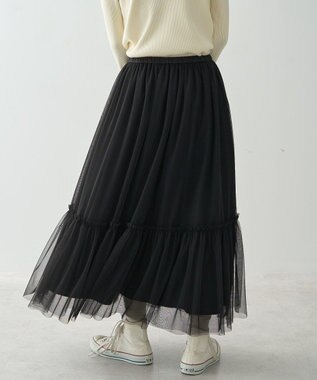 AMERICAN HOLIC ティアードチュールスカート Black