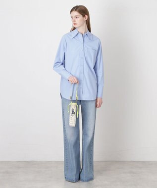 MOONBAT POLO RALPH LAUREN(ポロ ラルフローレン)ポロポニー ボーダー 折りたたみ傘 簡単開閉 ベージュ