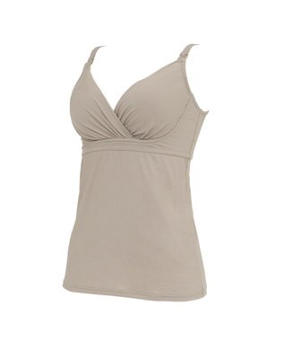 BRADELIS New York 【BRADELIS New York  MATERNITY】オープンカシュクールブラキャミ ブラデリス マタニティ 授乳しやすい 補正下着 ブラトップ カップ付き ダークグレージュ