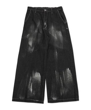 WEGO メタリックプリントデニムパンツ デニムブラックソノタ