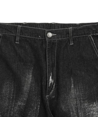 WEGO メタリックプリントデニムパンツ デニムブラックソノタ