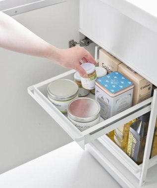 tower シンク下スライドラック タワー 2段 ホワイト ホワイト