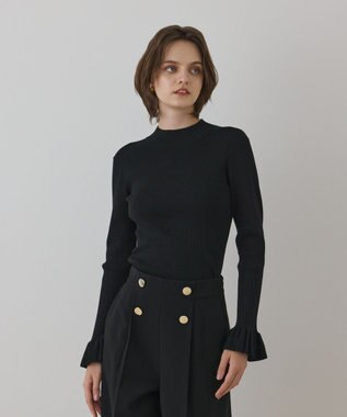 ラメリブニットトップ