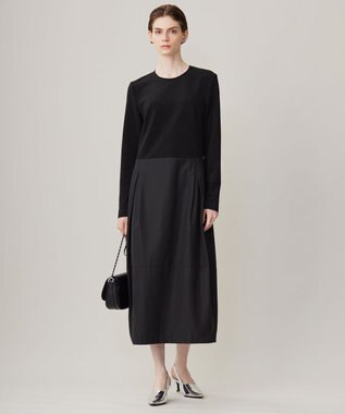 ICB L 【洗える】 メモリーコンビドレス ブラック系