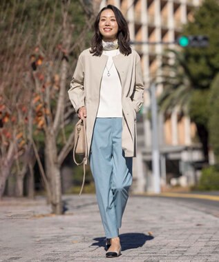 J.PRESS LADIES 【洗える】ソロテックス ドライツイル ノーカラー コート ベージュ系