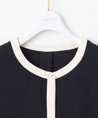 ANY SIS 【洗える】ハオレル ブラウス ネイビー