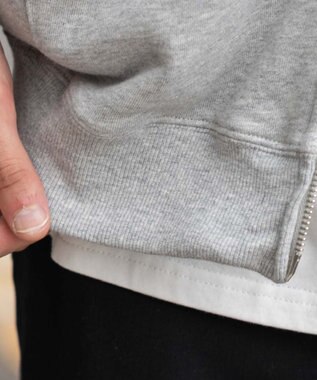 WEGO 【ユニセックス着用ITEM/MLサイズ展開】チェックZIPパーカー 杢グレー