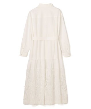 GRACE CONTINENTAL 刺繍ヘムシャツワンピース ホワイト