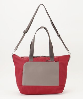 Y'SACCS ナイロン×リサイクルレザー　コンビマルチトート ワイン