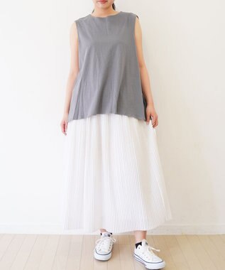 TOQUE 〈大草直子さんアドバイザー〉 【天然素材】タンギス コットン天竺ノースリーブ チャコール