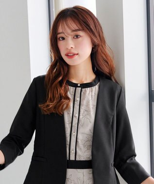 Tiaclasse 【吸水速乾・接触冷感・UVケア・防シワ・洗える】カチオンカラーレスジャケット ブラック