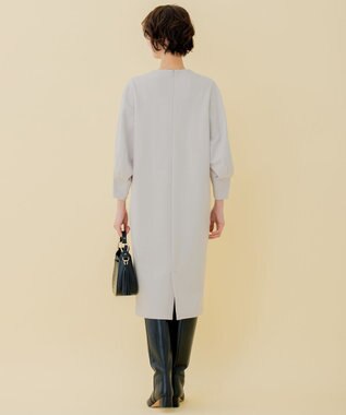 自由区 【WEB限定】ウールミルドジャージー スリーブコンシャスワンピース ライトグレー系