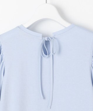 Feroux 【UVケア】バックリボンボリュームスリーブ Tシャツ スカイブルー系