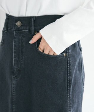 CRAFT STANDARD BOUTIQUE 裏起毛デニムＡラインスカート Black