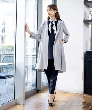 Tiaclasse 【洗える】ドロストテーパードパンツ ネイビー