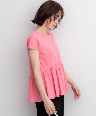 組曲 【WEB限定】トリコットジャージー ペプラムカットソー ローズ系