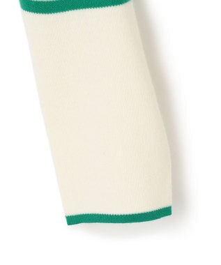 23区 ウールブレンド ボーダー ニット オフ地×エメラルドボーダー