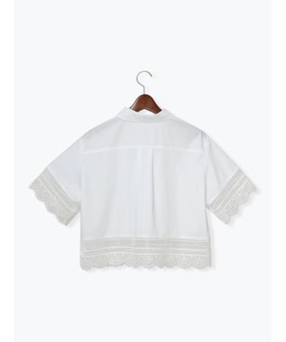 Te chichi レースヘムクロップトシャツ オフホワイト