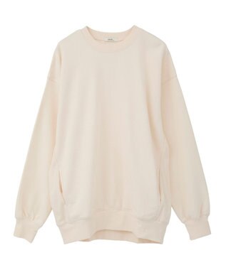 earth music&ecology サイドリブロゴスウェット Ivory
