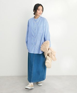 CRAFT STANDARD BOUTIQUE 裏起毛デニムＡラインスカート Blue