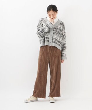 OP／FILA 【OP】ジャガードニットカーディガン ブラック