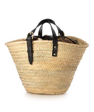 UNBILLION ペルケ perche / モロッコカゴ・牛革・バティック柄ドロストＬ ブラック