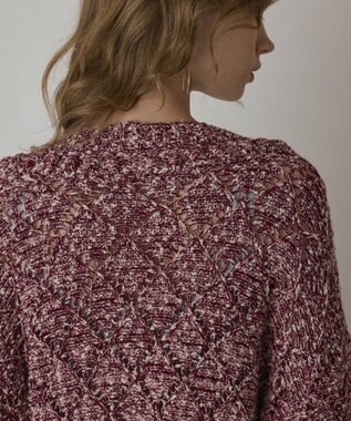 GRACE CONTINENTAL オーバーニットカーディガン ボルドー