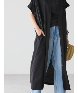 AMERICAN HOLIC 接触冷感＋ＵＶカットＷポケットシャツワンピース Black