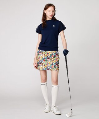 23区GOLF 【WOMEN】【吸水速乾】ステッカープリント スカート イエロー系5