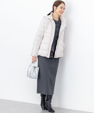 組曲 オーガンジーコンビ ロングTシャツ グレー系