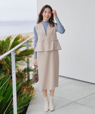 Tiaclasse 【安田美沙子さん着用】ペプラムジャンスカワンピース