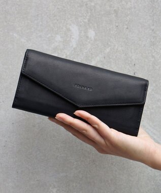FOLNA RD ソフトレザー・ホイルレザー エンべロープ長財布 ブラック