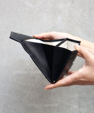 FOLNA RD ソフトレザー・ホイルレザー エンべロープ長財布 ブラック