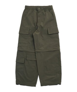 WEGO 【MLサイズ展開】2WAYリップストップカーゴパンツ カーキ